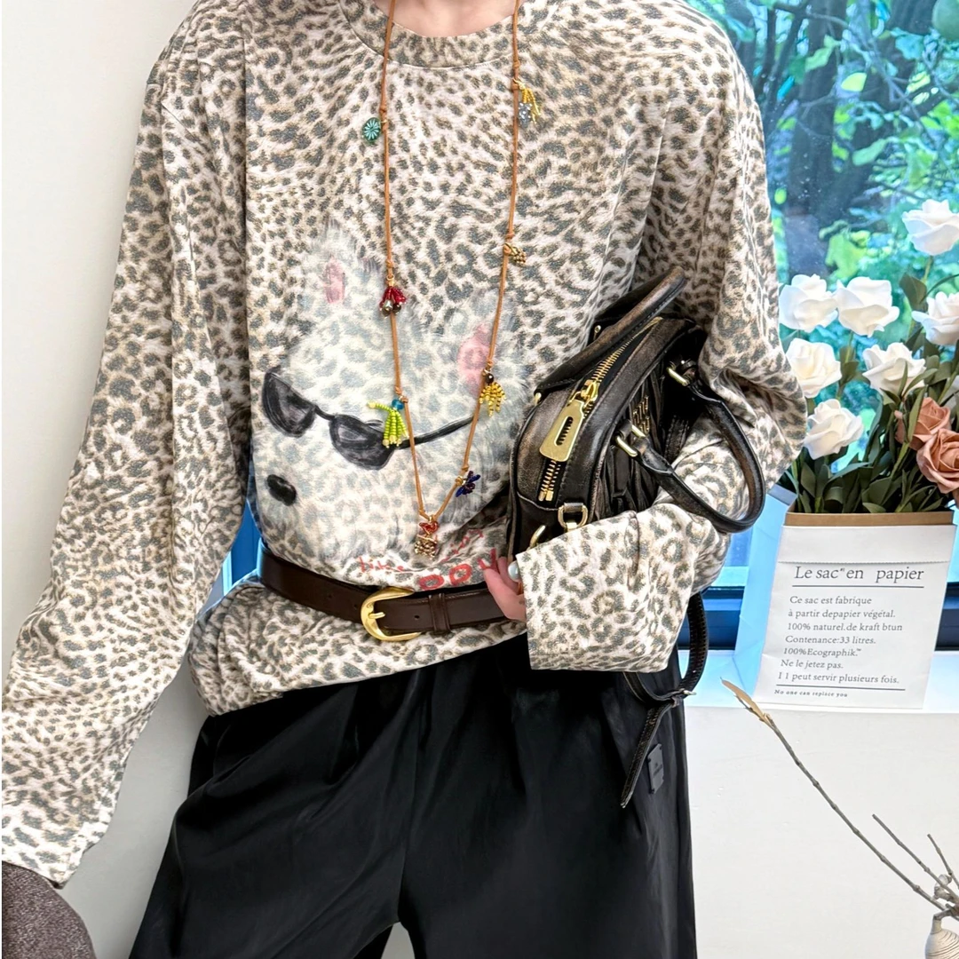 ANMMIRO 豹纹长T SS1018