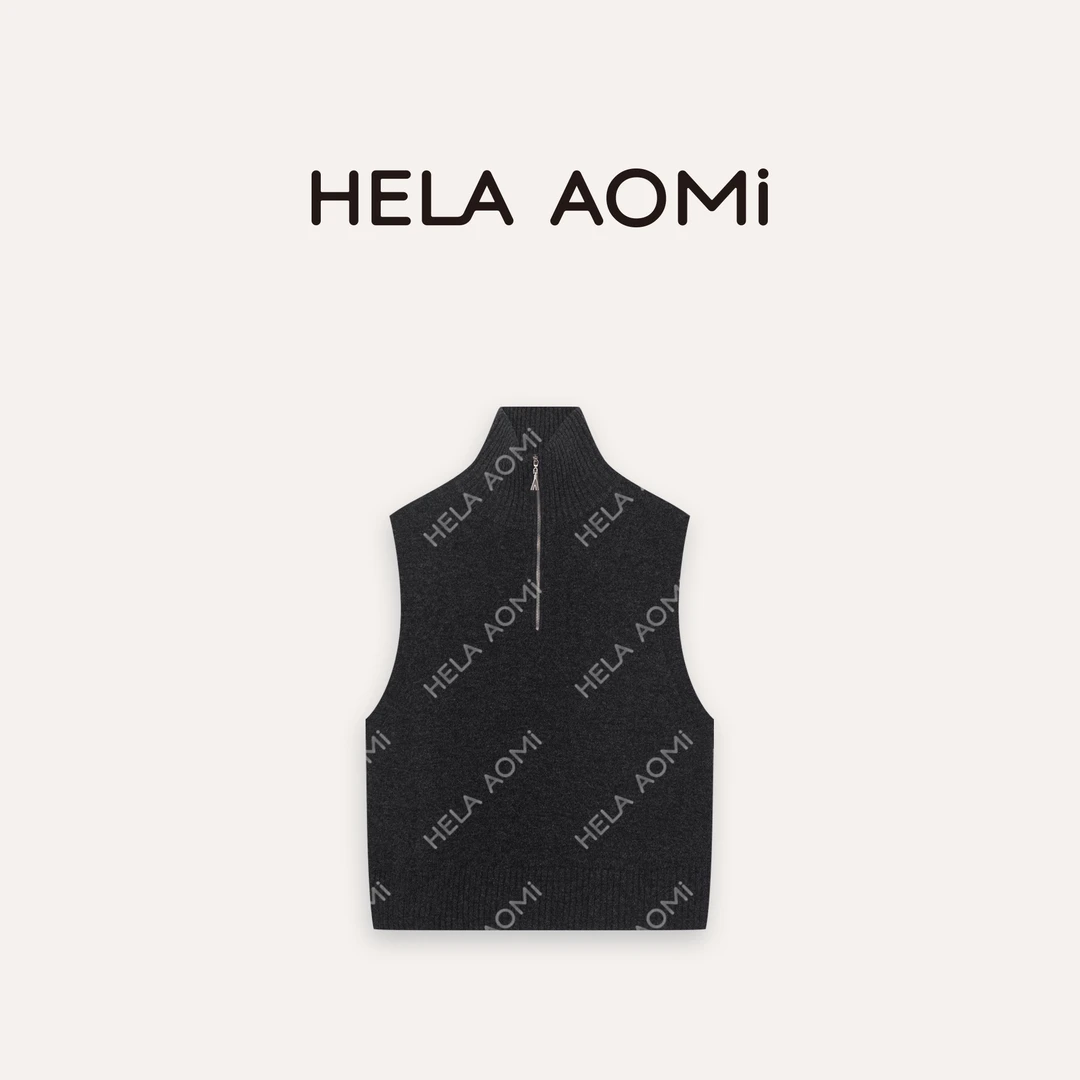HELA AOMI “绵羊毛100% 马甲”利落感拉链设计背心马甲CY5CM51519