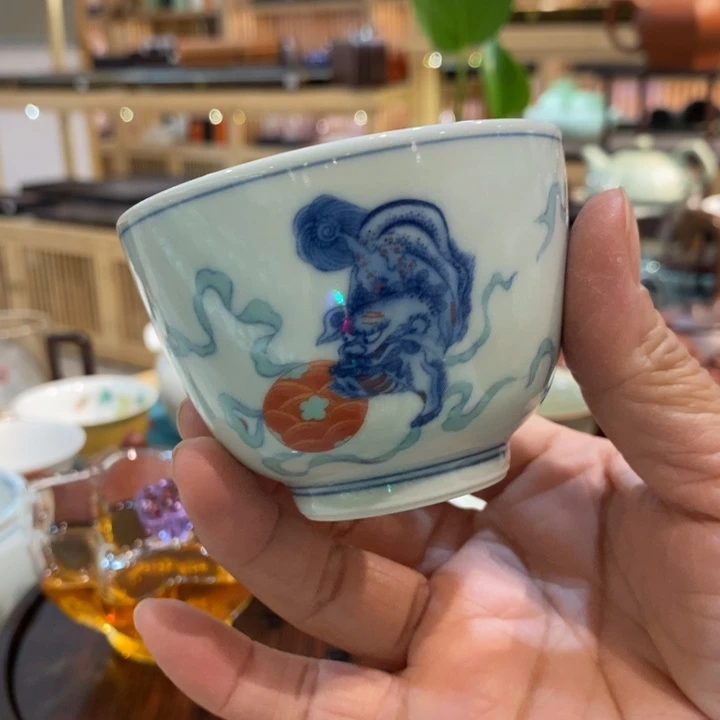 主人杯瓷碗大杯青花