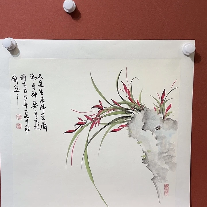 国画听兰老师花鸟