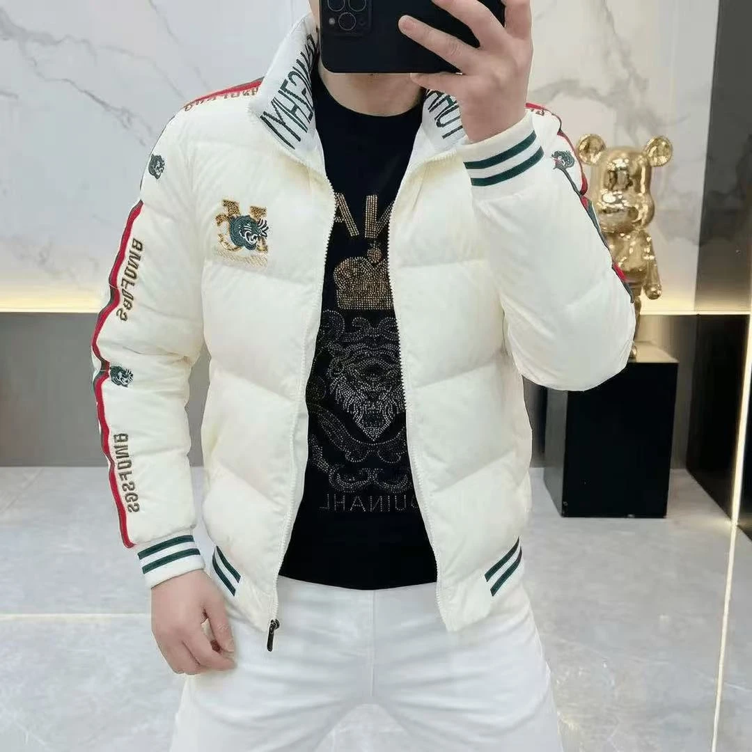 高档冬季男士棉服刺绣欧版潮流立领休闲时尚保暖品质棉袄外套8967