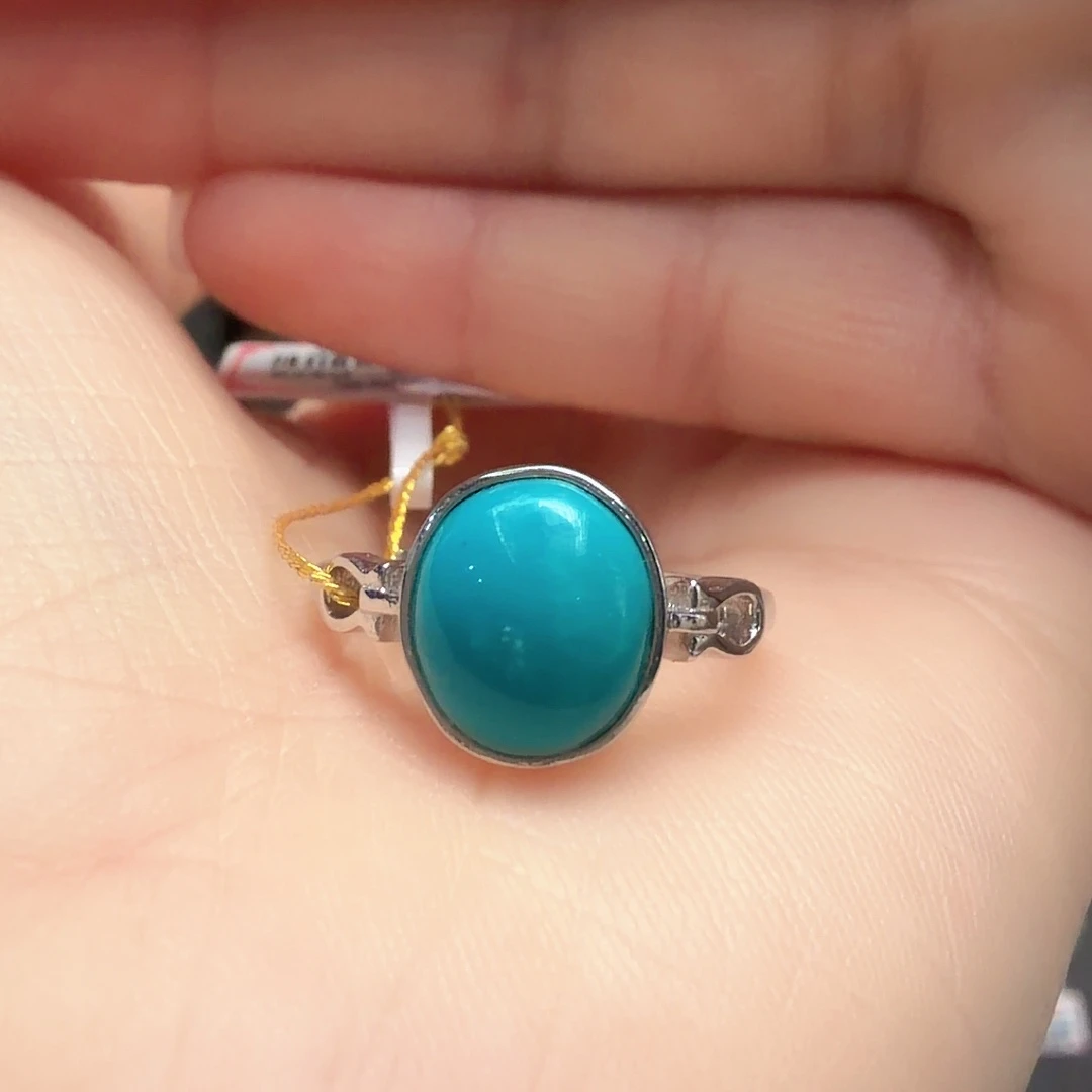绿松石银S925镶嵌戒指