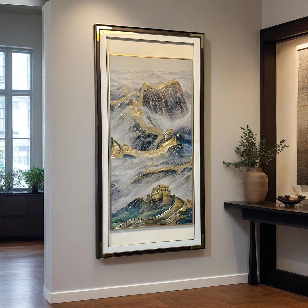 万里长城入户门口玄关走廊过道手工铜雕装饰画壁画挂画墙画客厅画