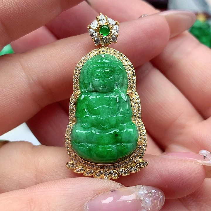 翡翠银S925镶嵌颈饰翡翠