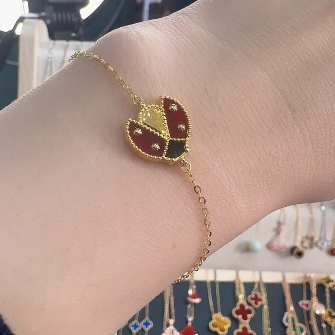 玛瑙/玉髓18K金镶嵌手链手链