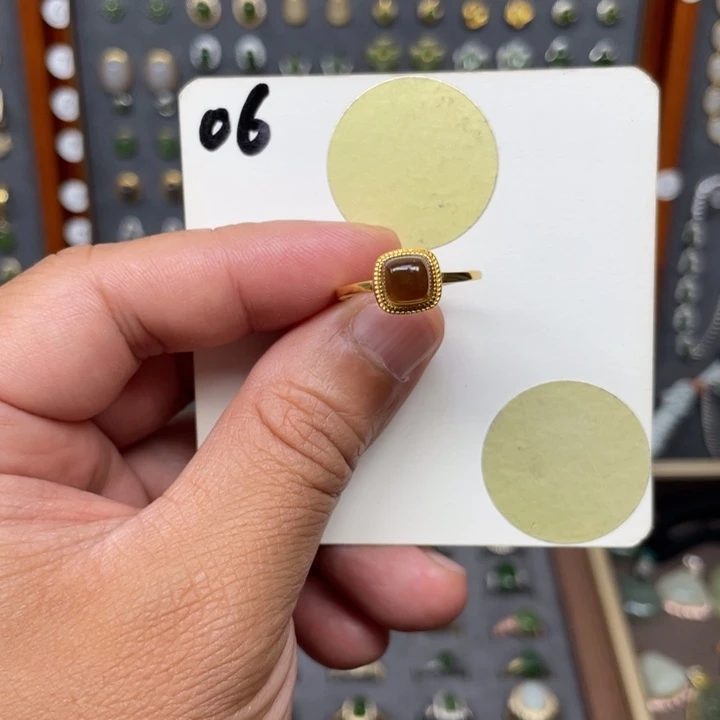 和田玉戒指银S925镶嵌和田玉06