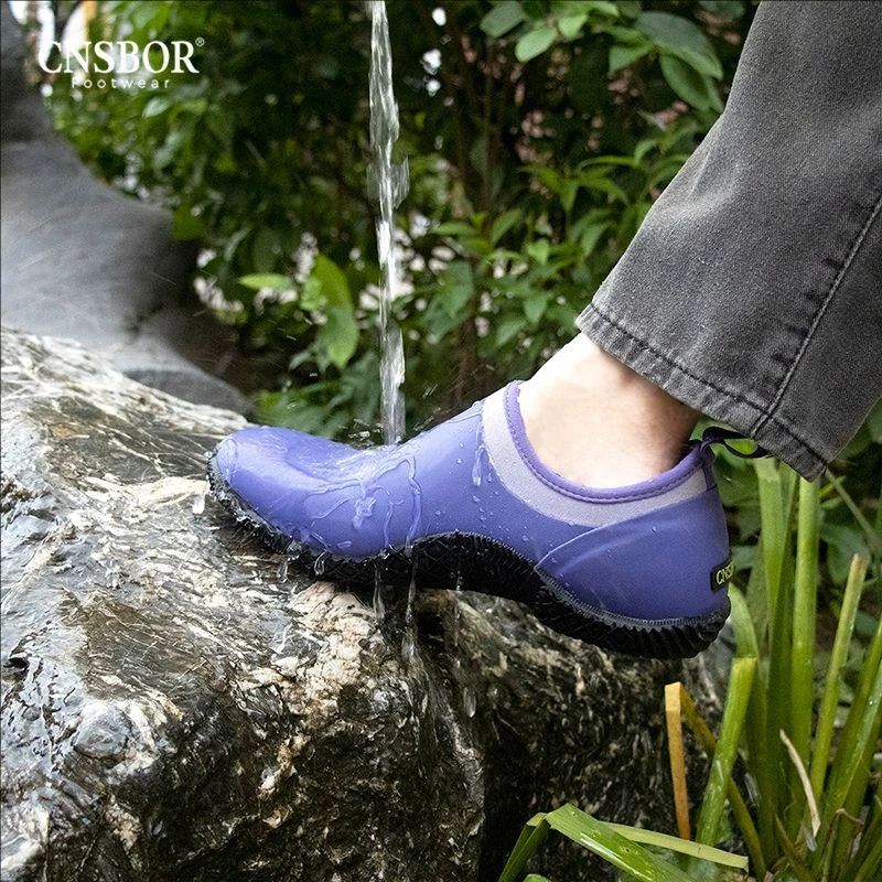 CNSBOR涉水低筒女士厚款薄款雨鞋鞋子雨靴防水鞋轻便耐磨纯色夏季
