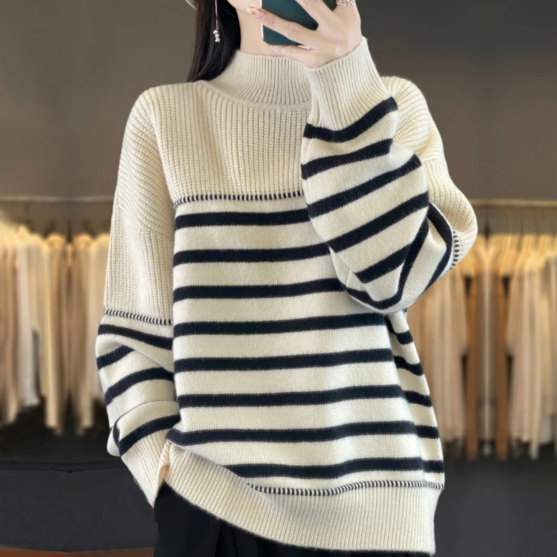 胖mm秋冬大码半高领女士毛衣2025新款洋气爆款内搭针织打底羊毛衫