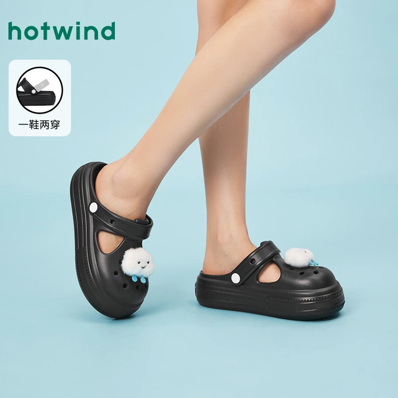 热风女轻奢时尚欧若风透气干爽舒适耐穿增高外穿凉鞋H62W25626