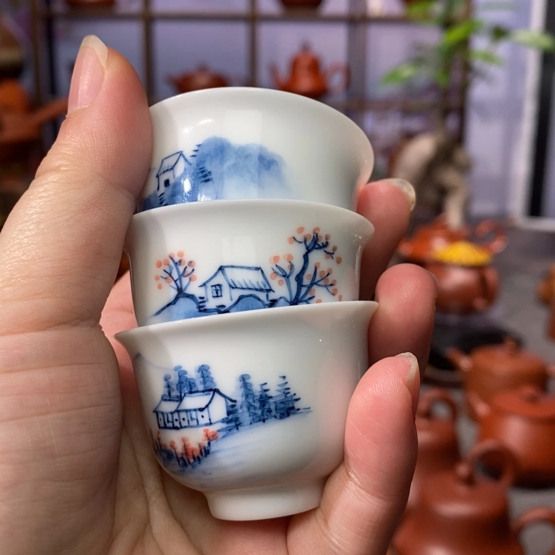 靓***仔茶壶朱泥6个杯000000