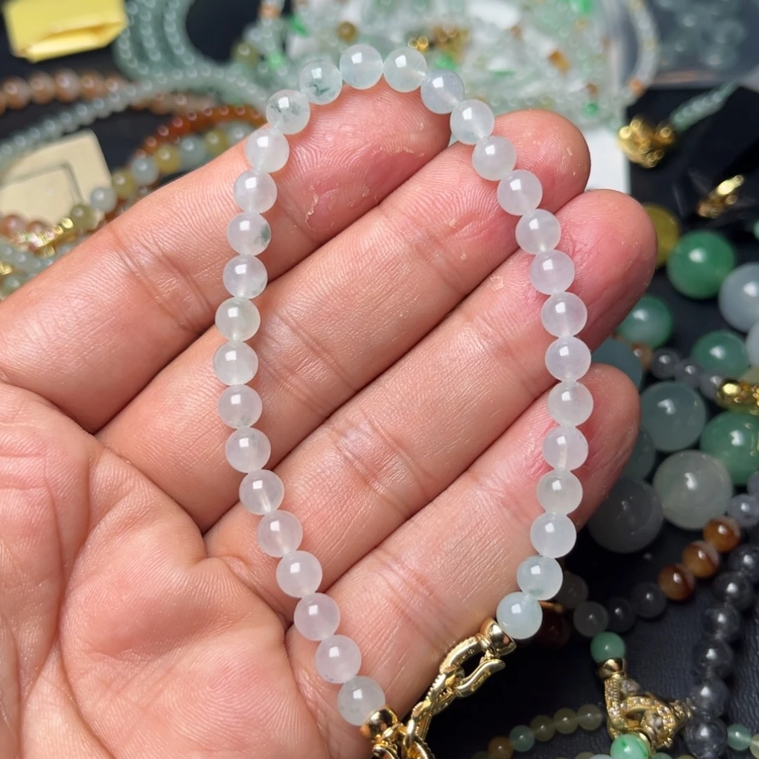 定制翡翠未镶嵌翡翠手串5.6