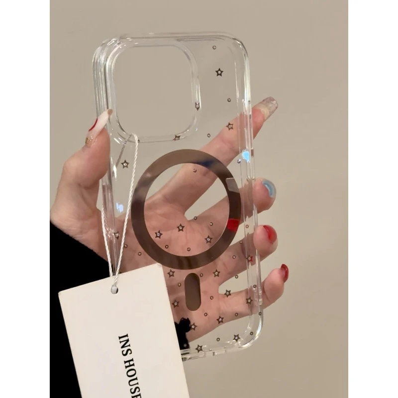 高级棕色星星磁吸壳适用ihone16promax苹果15pro手机壳14新款13