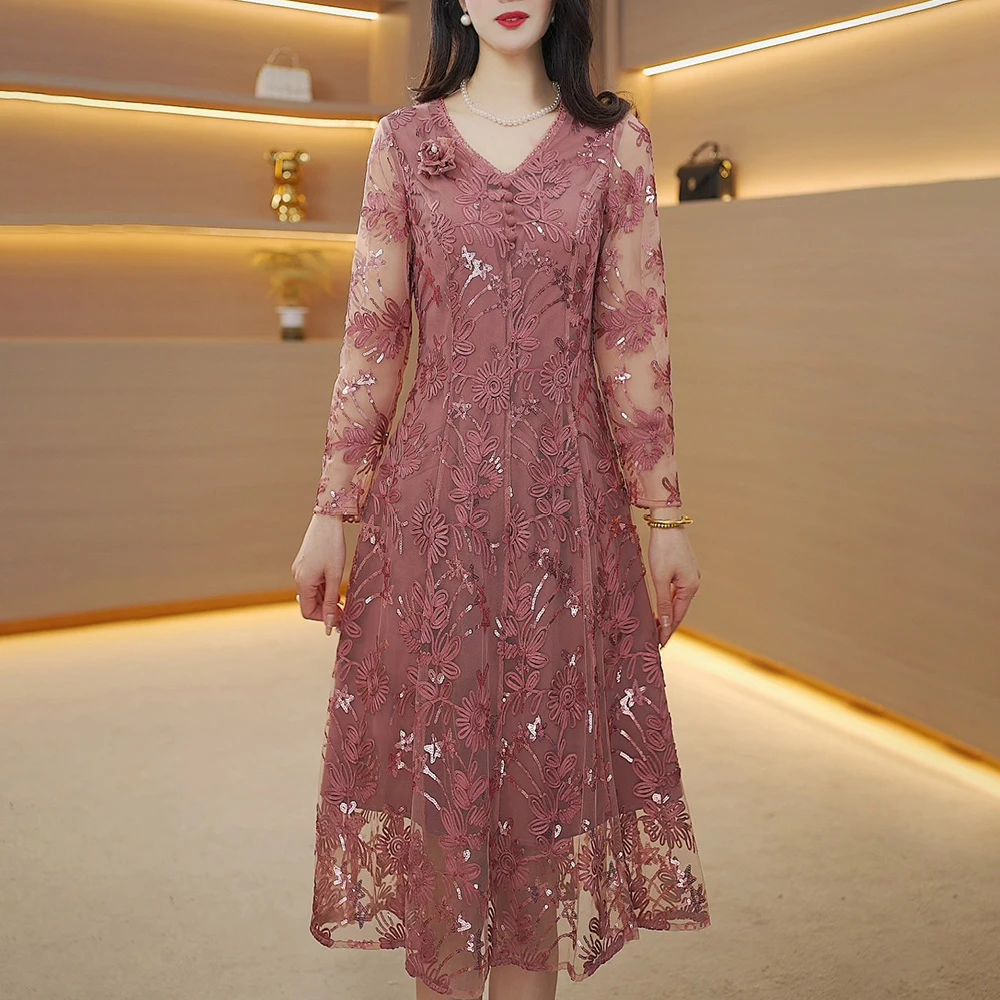 2025早春新款A2530气质遮肉显瘦大码连衣裙女修身女装连衣裙