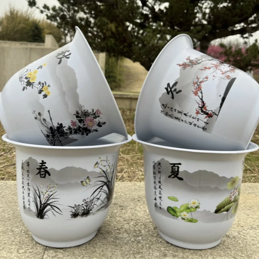 【春夏秋冬】22口15高防陶瓷耐用透气树脂花盆加厚长寿抗晒君子兰