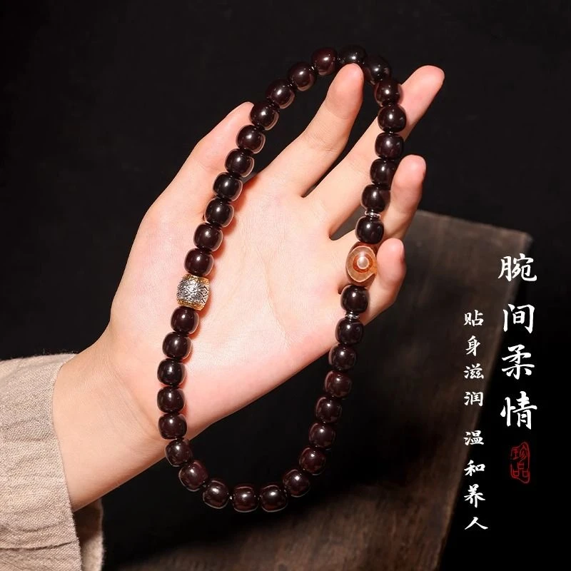 【静禅墨语】菩提手串新中式双圈文玩百搭溏心料男佛珠绕指柔女盘玩