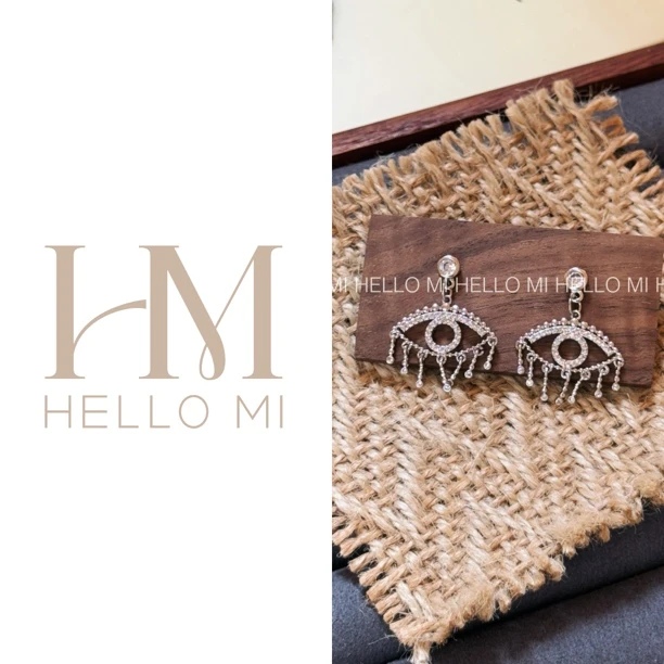 合金耳饰 小众设计款“初见钟情”眼睛造型流苏耳环时尚耳钉耳饰