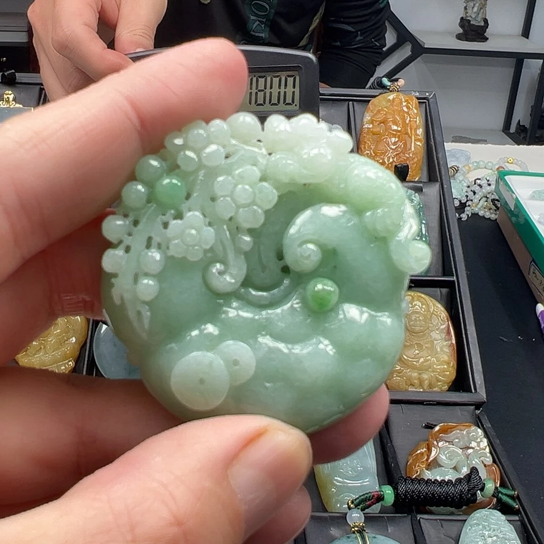 定制翡翠未镶嵌天然缅甸a货翡翠如意