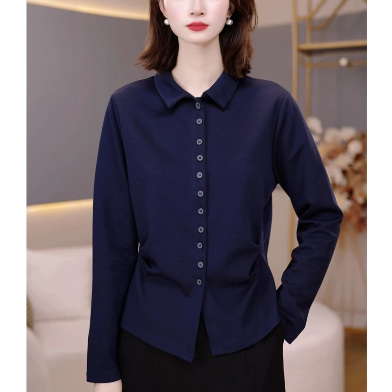 气质百搭长袖T恤女2025早秋新款时尚衫打底显瘦上衣 7073