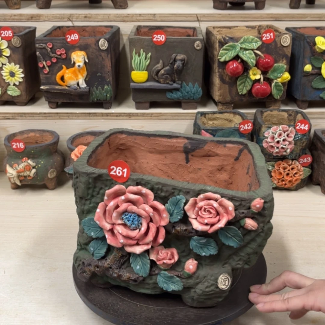 【闪购商品】紫砂花盆261号内口21.5×15外高16