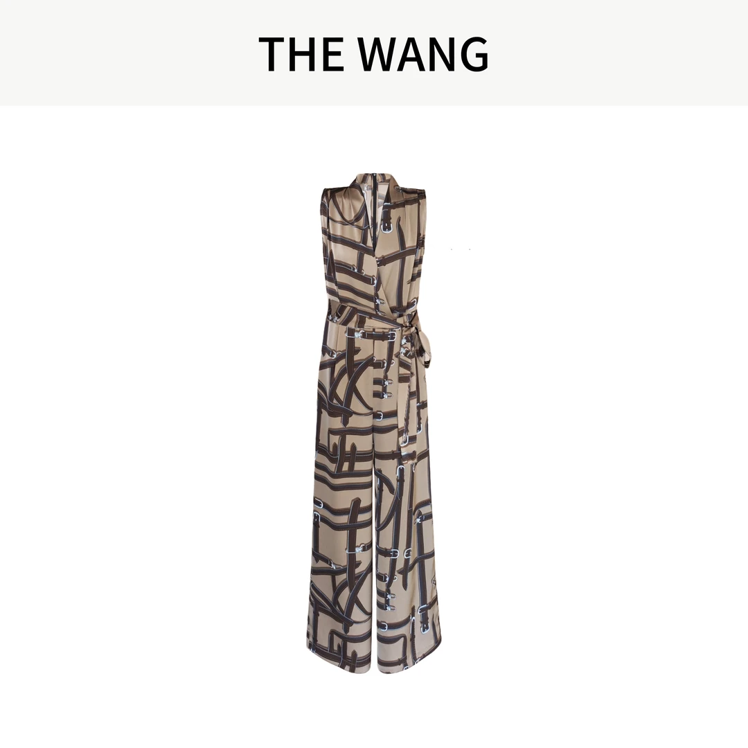 THE WANG 陌上松柏 老钱风贵气收腰显瘦连体裤