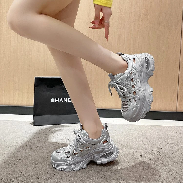 断码孤品默认瑕疵老爹鞋时尚女鞋时尚鞋夏季透气小白鞋增高镂空