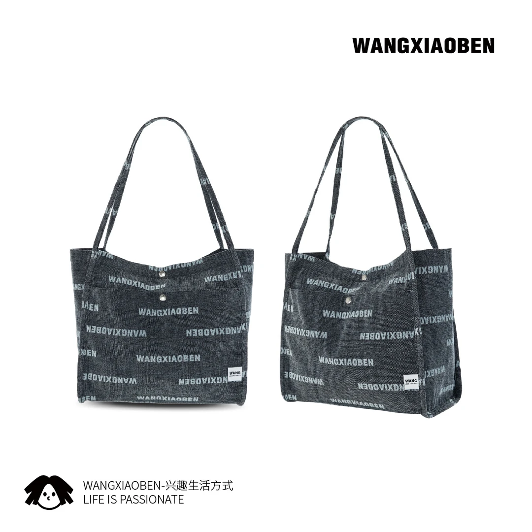 WANGXIAOBEN【小笨印记牛仔单肩包】休闲时尚单肩包百搭托特包通勤