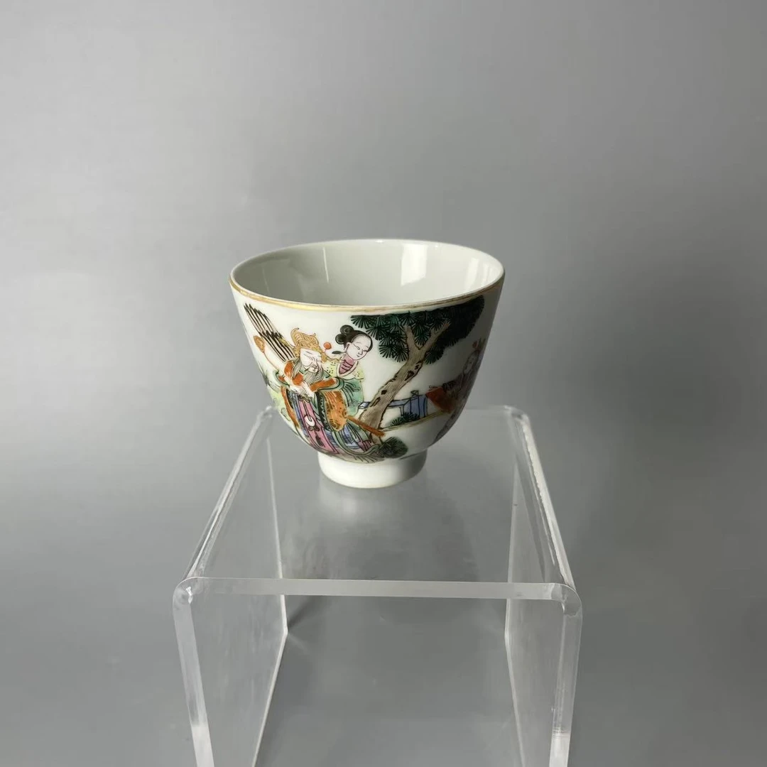 粉彩祝寿图杯一个