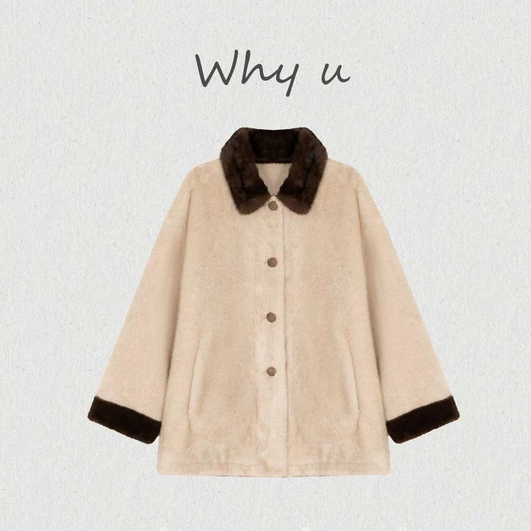 WHYU秋季新款时尚经典撞色边翻领外套25AWTY0927060