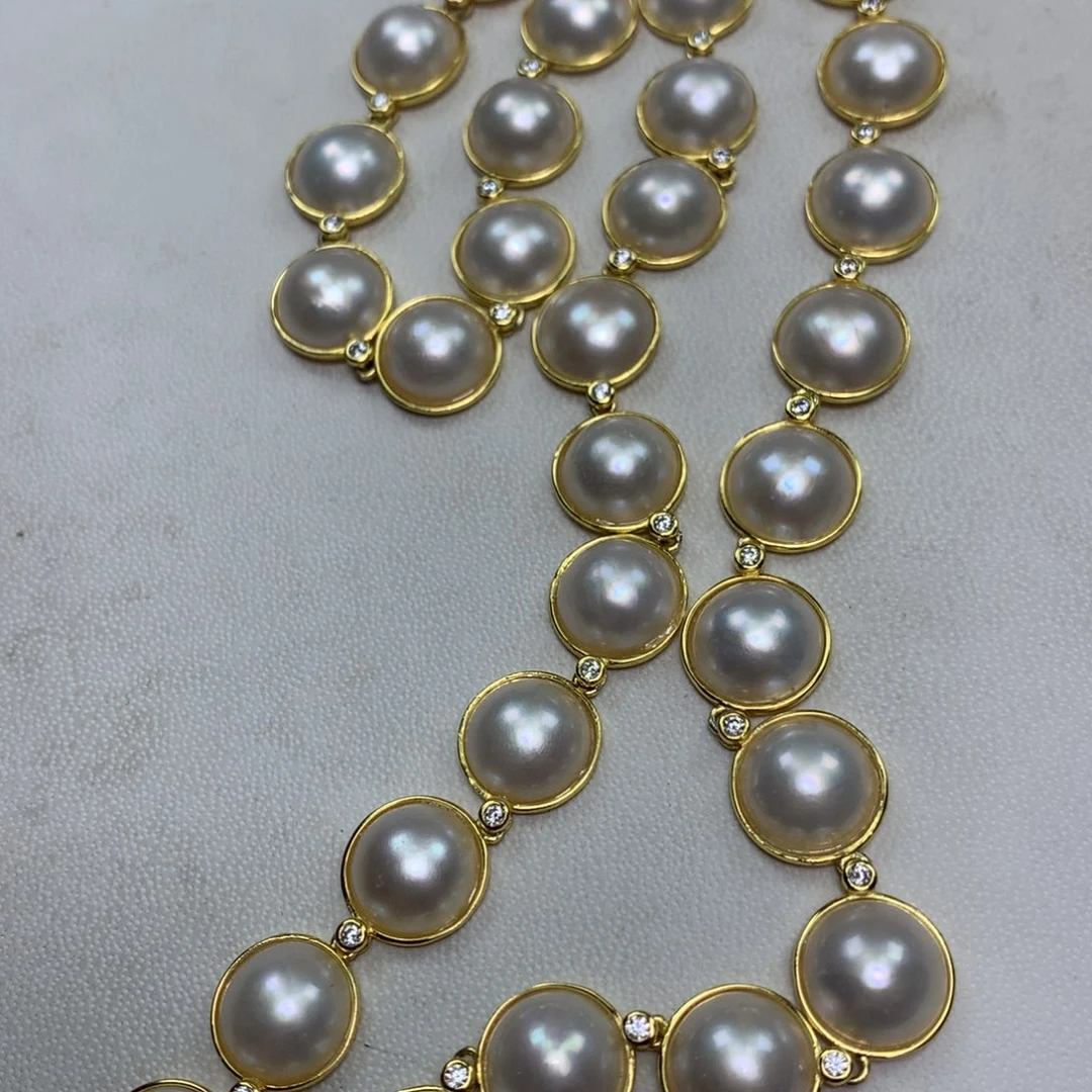 未镶嵌拼合珍珠（马贝珠）项链