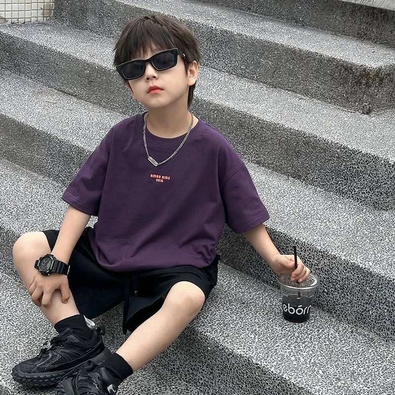 2025设计师款男女童短袖T恤新款夏季儿童薄款中大童纯棉夏装潮