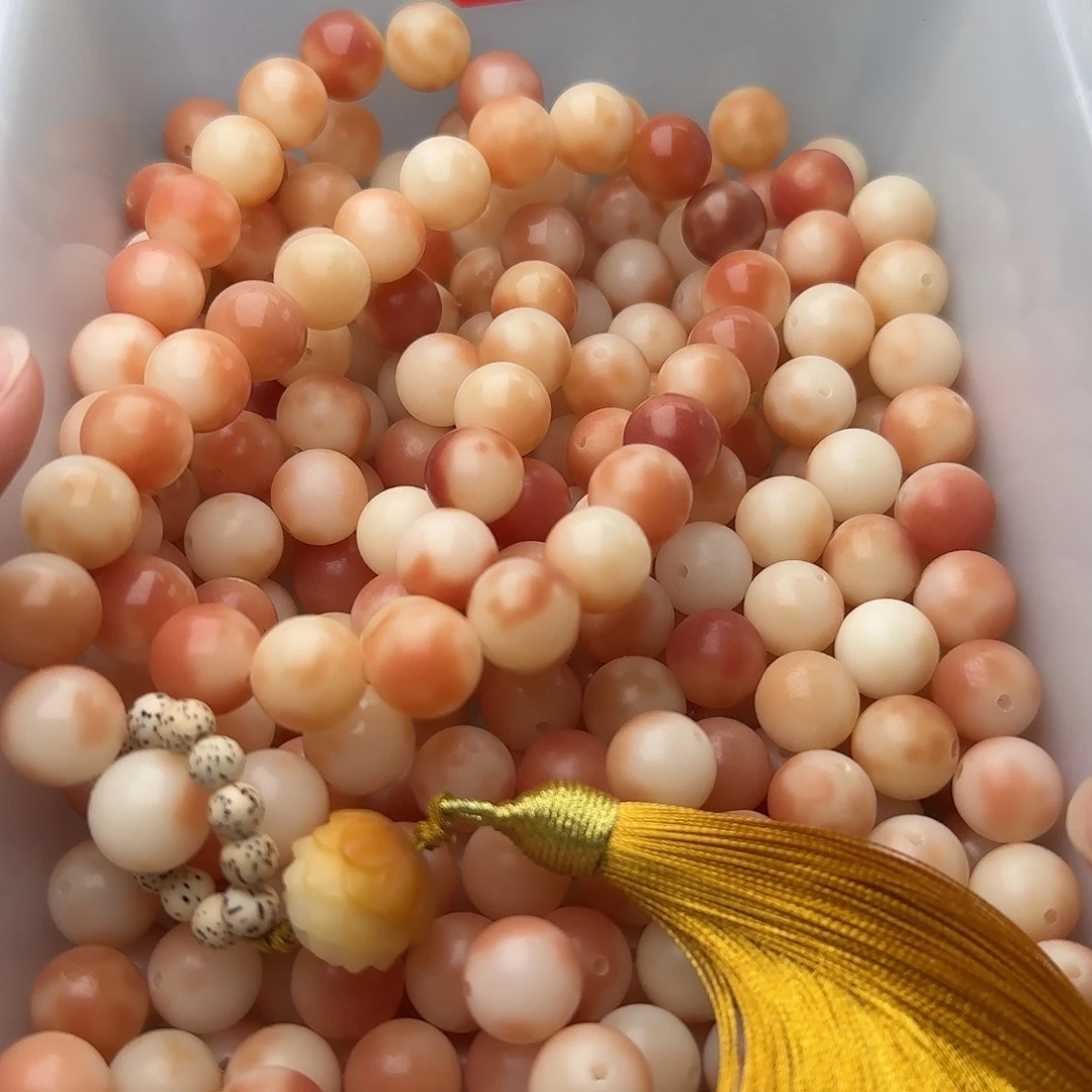 吊坠菩提根/象牙果50颗粉花皮12圆