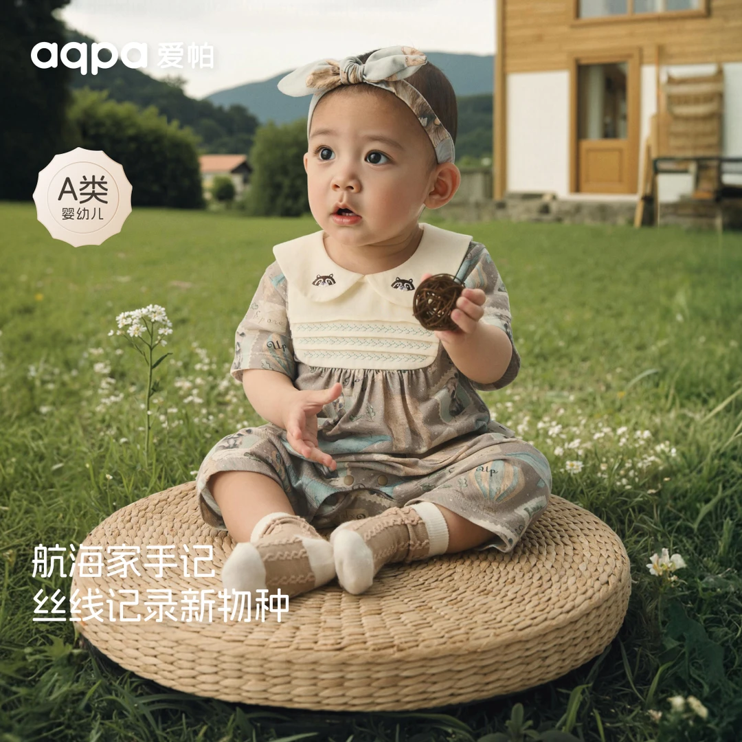 【航海家手记】aqpa爱帕宝宝儿童夏季短袖连体衣莱赛尔哈衣爬服
