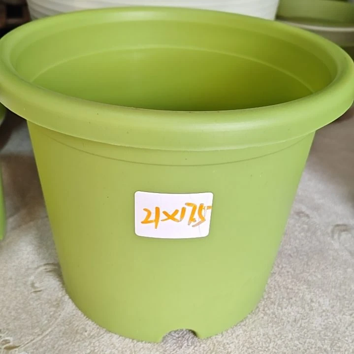 树脂四季盆3号外口径21，果绿无拖5个