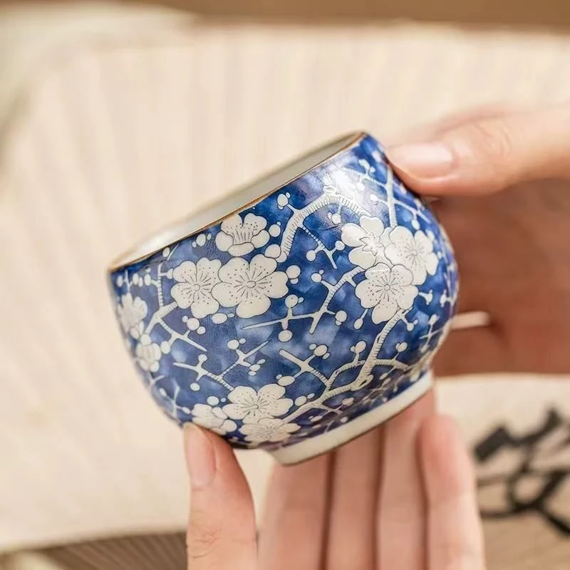 仿宋汝窑青花冰梅_罗汉主人杯【简装】