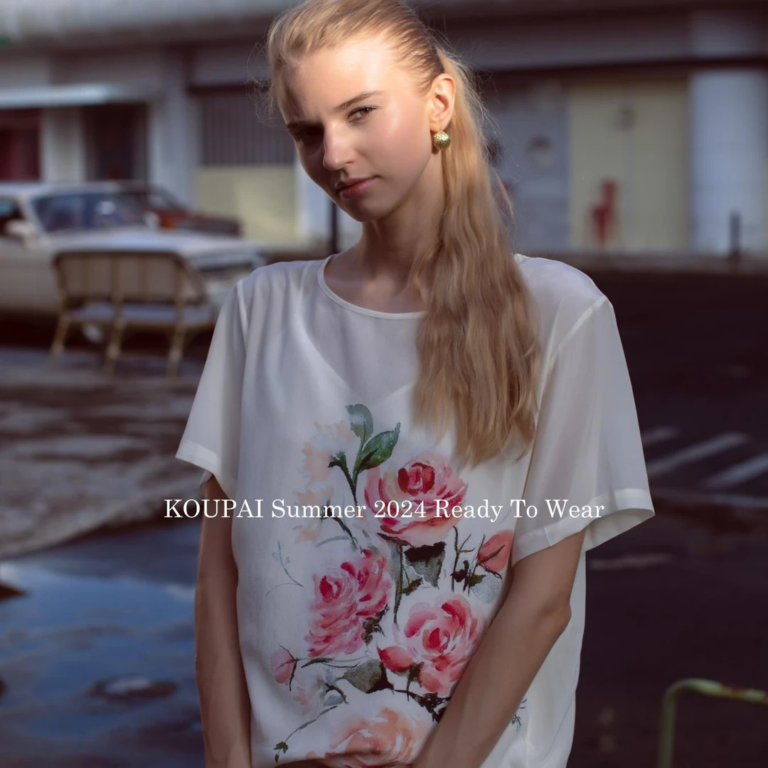 【捡漏福利】100桑蚕丝 向阳瑰定位花T恤-----KDN1520