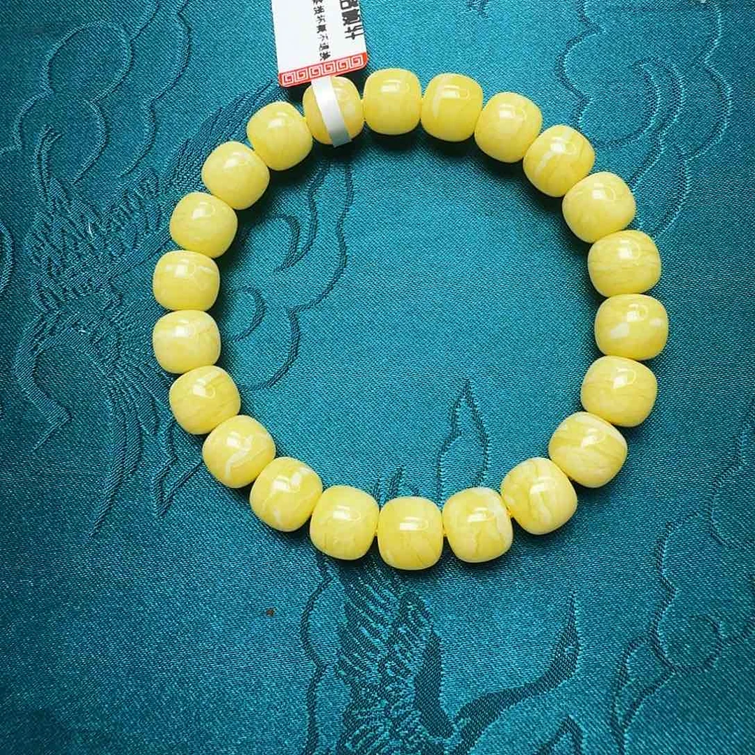 蜜蜡珠宝奇石未镶嵌溜**哒焦皮同料10m老型虎皮白花单圈