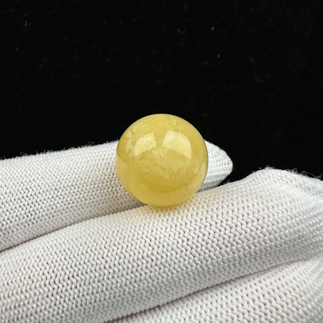 M1816天然蜜蜡 鸡油黄单珠 17mm 2.7克支持复检假一罚四
