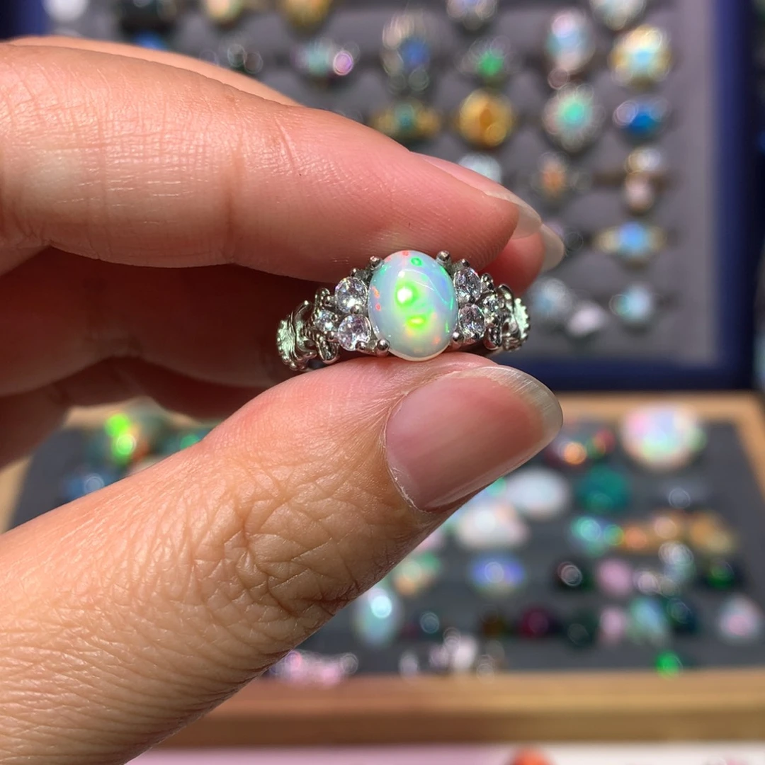 银S925镶嵌欧泊戒指款式