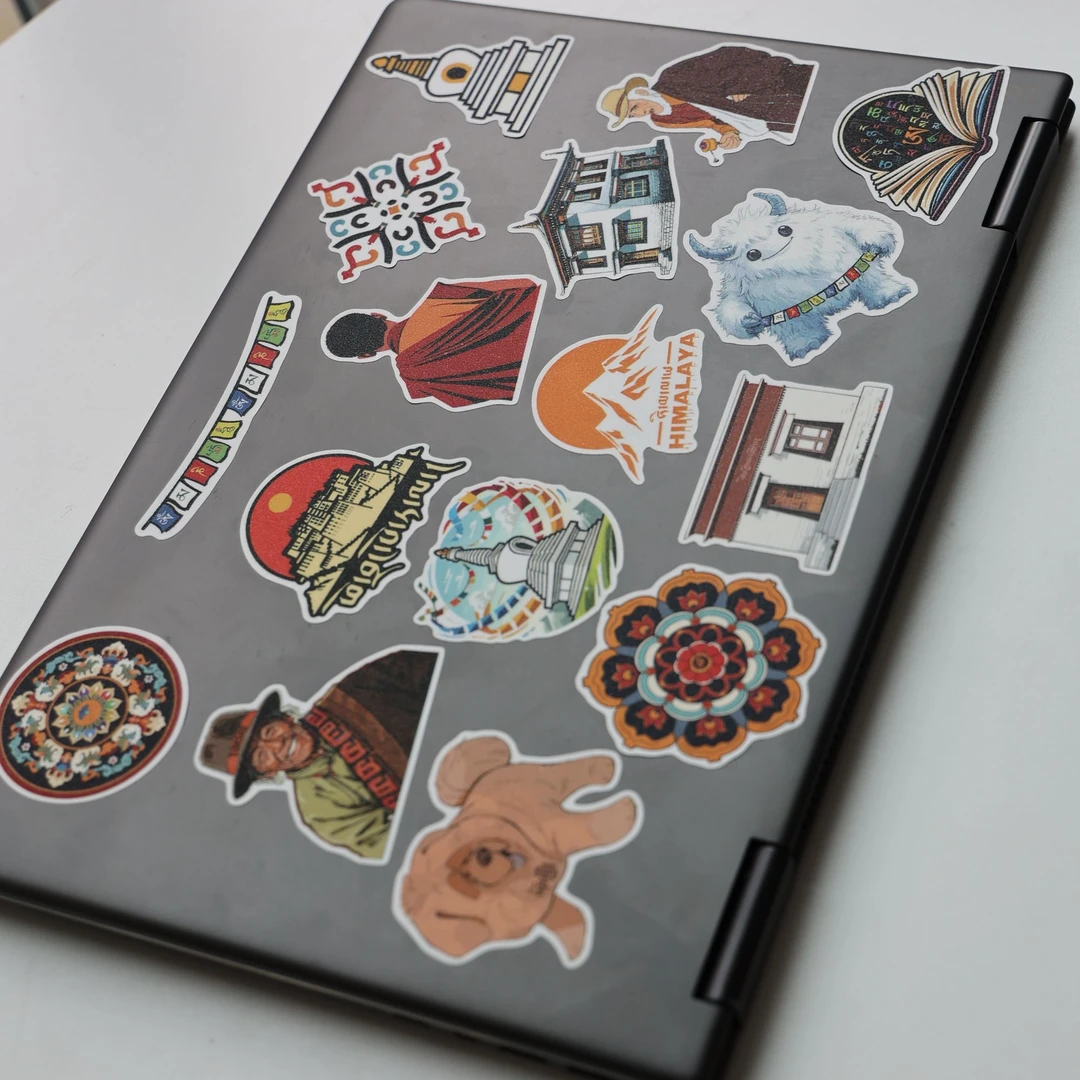 简约文创藏式贴纸创意装饰防磨砂感电脑行李箱乐器贴纸