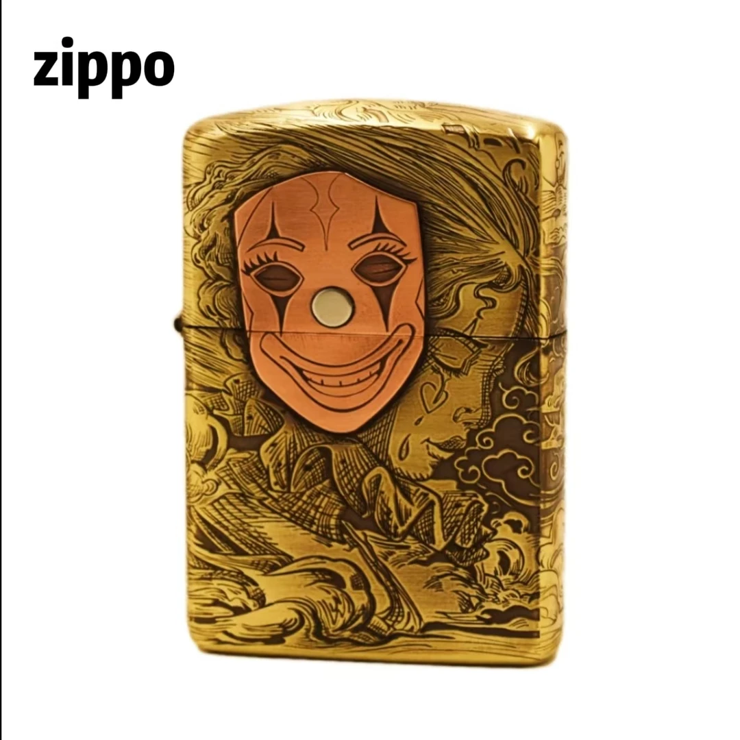 ZIPPO/之宝打火机正版二代面具人生镶嵌紫铜黄铜盔甲煤油XBL-DYJ1