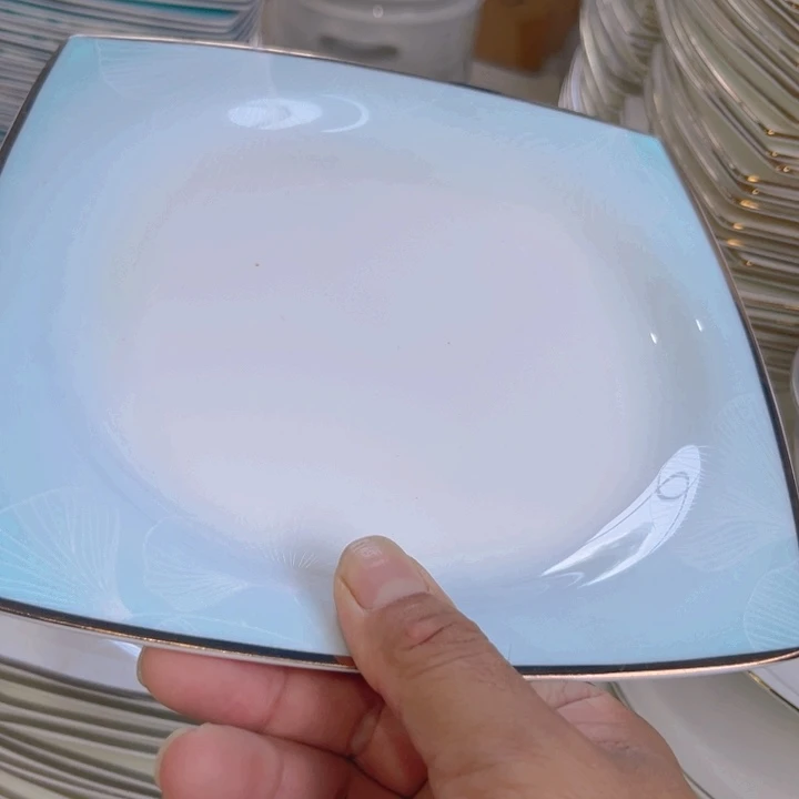 瓷片方盘四个浅微瑕