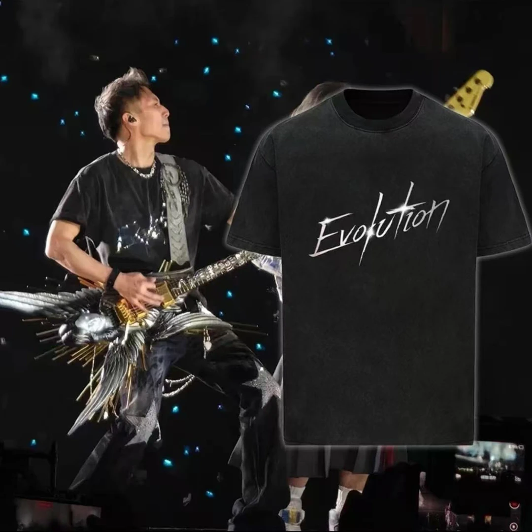 【锋味同款 重工金属镭射反光2025新款短袖水洗做旧T恤】504302