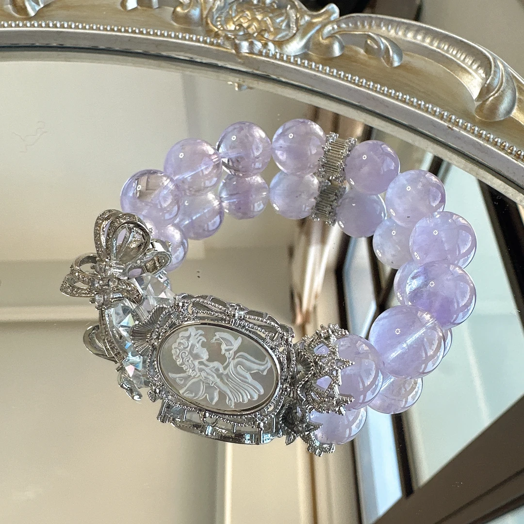 《独奏曲》薰衣草紫水晶搭手串配贝母配件1307 颜色微差 多样性发一