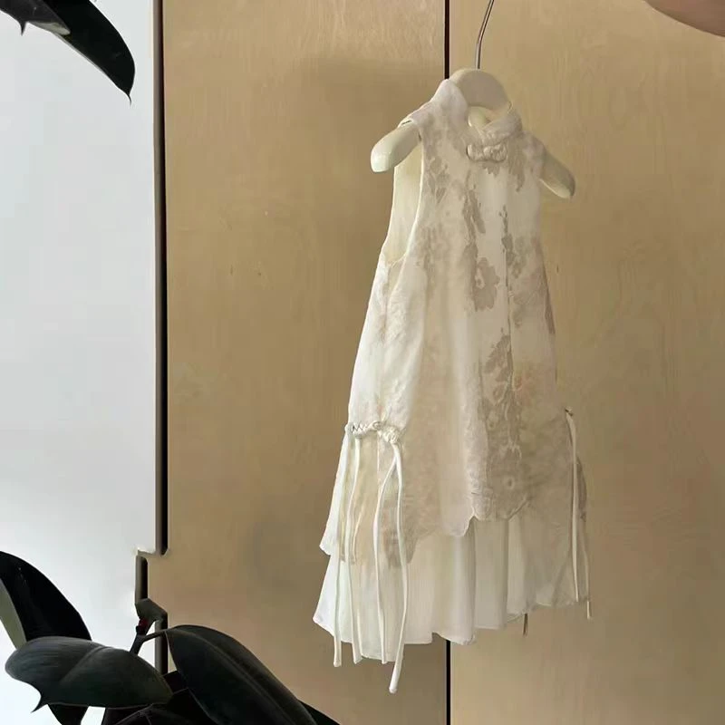 现货【素颜】SC124女童夏季2025新中式国风无袖连衣裙