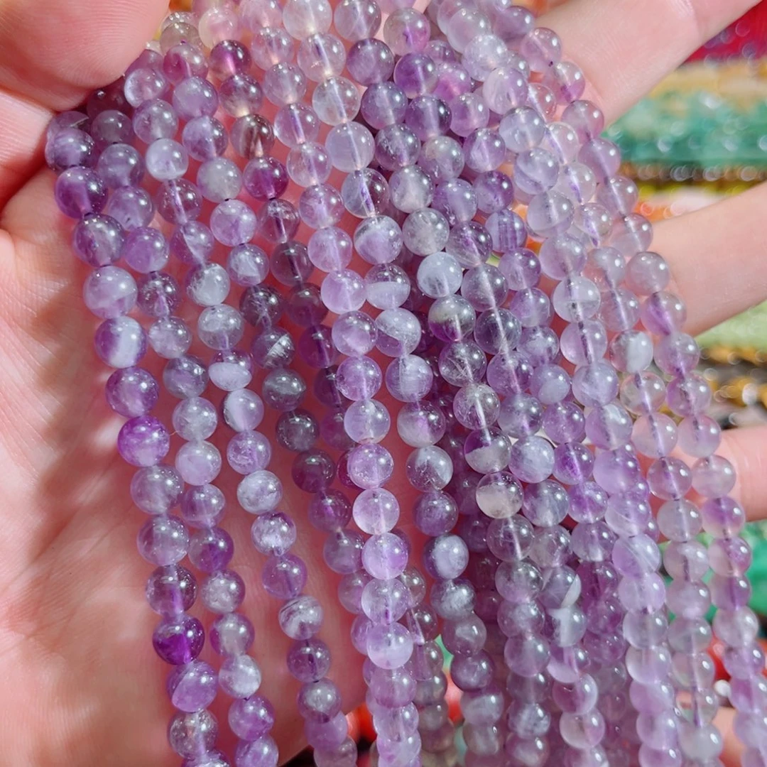合金玛瑙/玉髓珠宝半成品紫水晶一条6mm