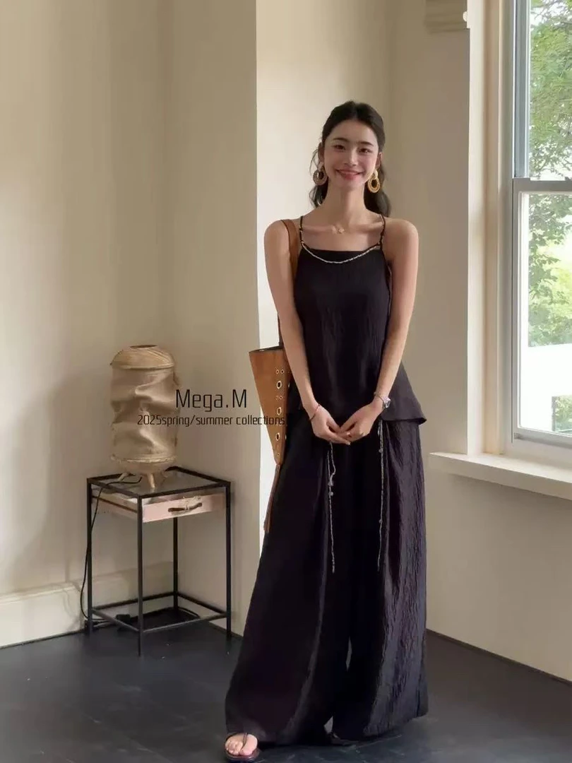 福秒-同色系！高腰阔腿休闲裤（MG03097#）MG