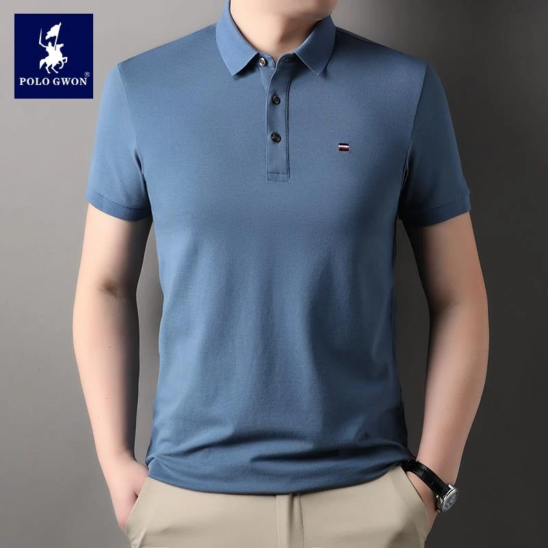 POLOGWON/保罗男士t恤短袖夏季商务休闲半袖上衣薄款透气polo衫