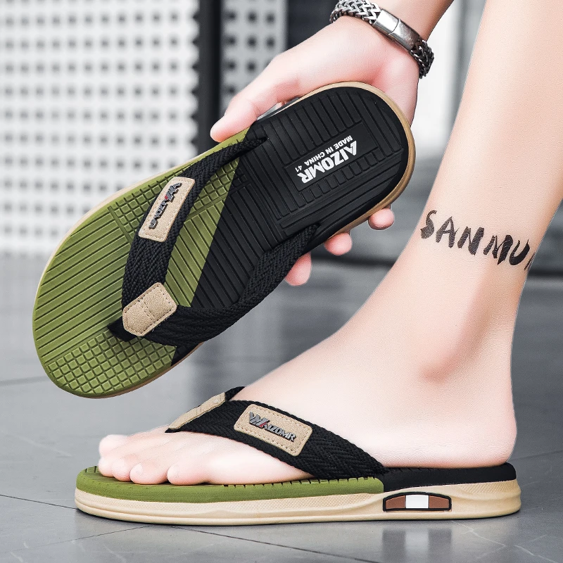 2025夏季新款男士拖鞋软底外穿沙滩鞋大码广东个性软底休闲人字拖
