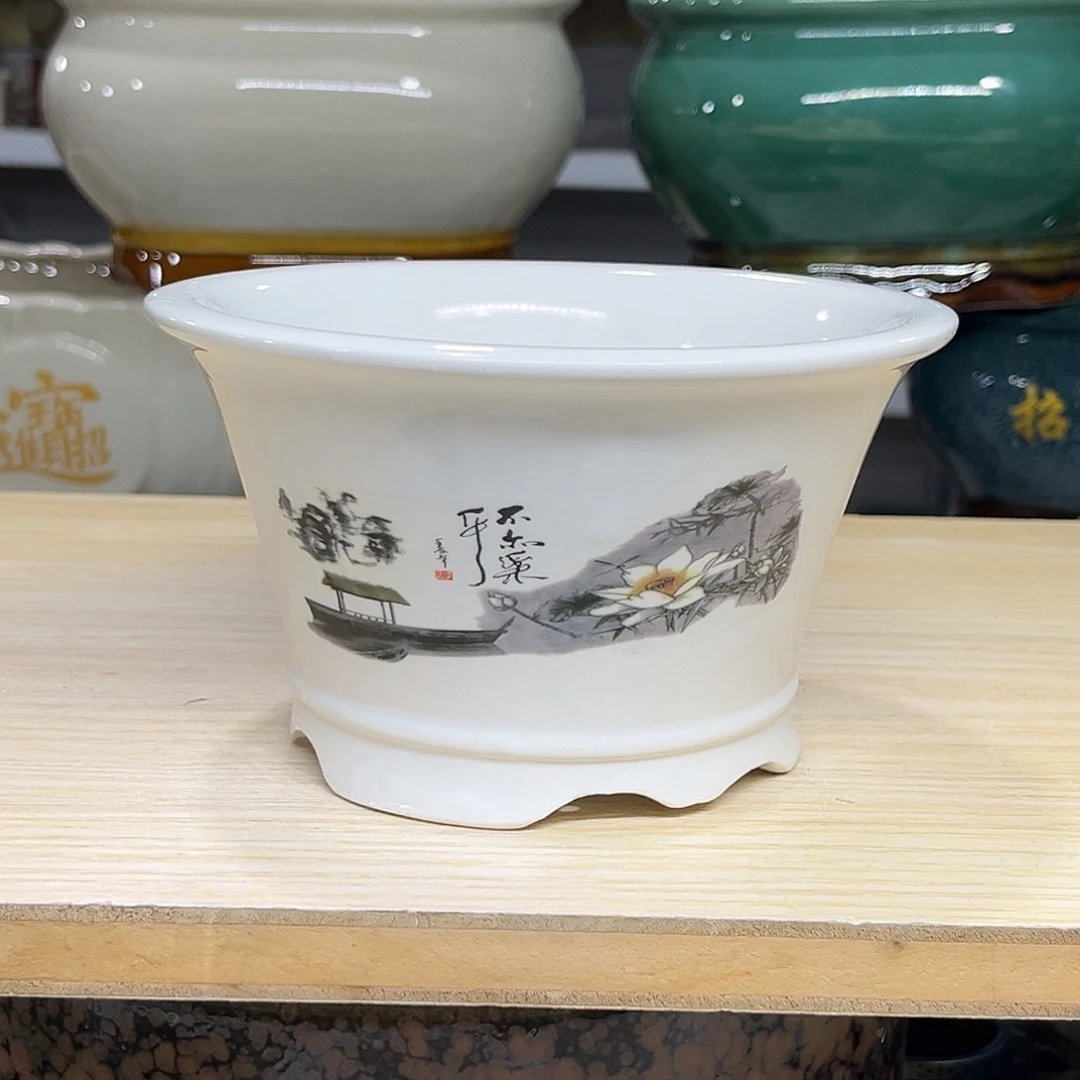 陶瓷绿植多肉微瑕花盆口径15*9