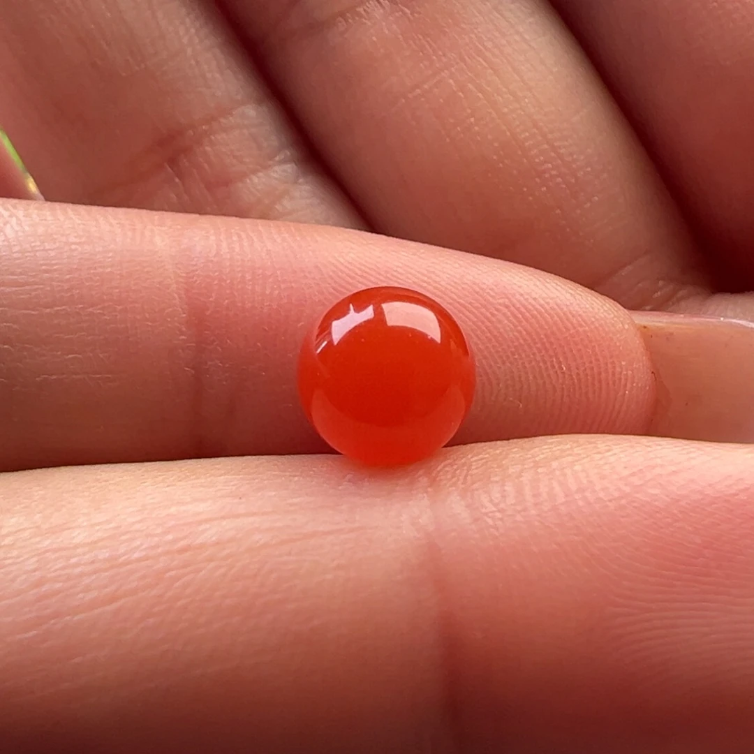 南红玛瑙圆珠7.5未镶嵌海**雨